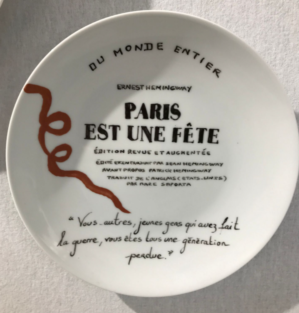 Autres décorations murales - Installation murale d'assiettes illustrées PARIS EST UNE FETE - VERONIQUE JOLY-CORBIN