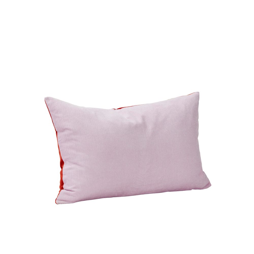 Couettes et oreillers  - Coussin avec remplissage, velours côtelé, violet/rouge - HÜBSCH