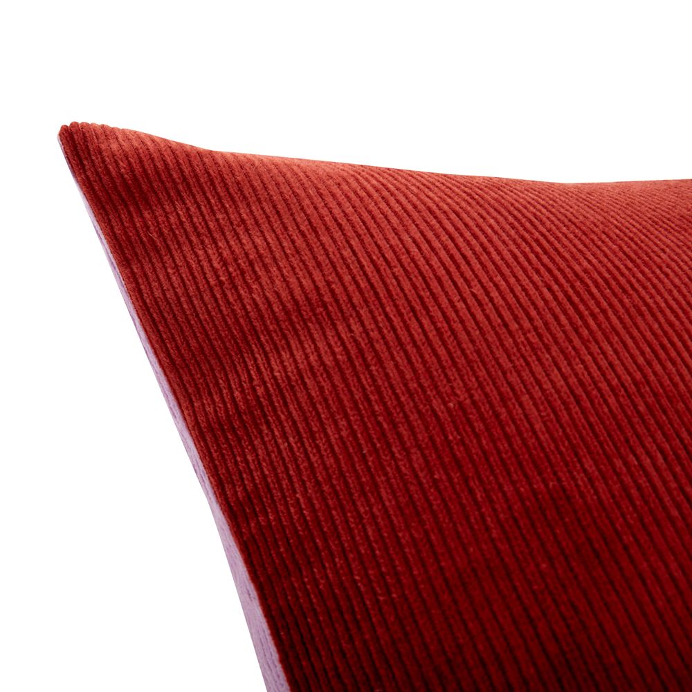 Couettes et oreillers  - Coussin avec remplissage, velours côtelé, violet/rouge - HÜBSCH