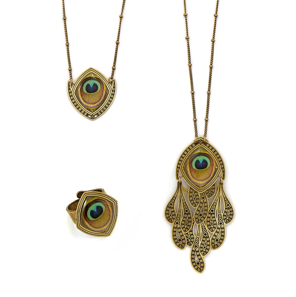 Bijoux - Oiseau de Junon : boucles, bracelets, colliers, bagues et broche. - AMELIE BLAISE