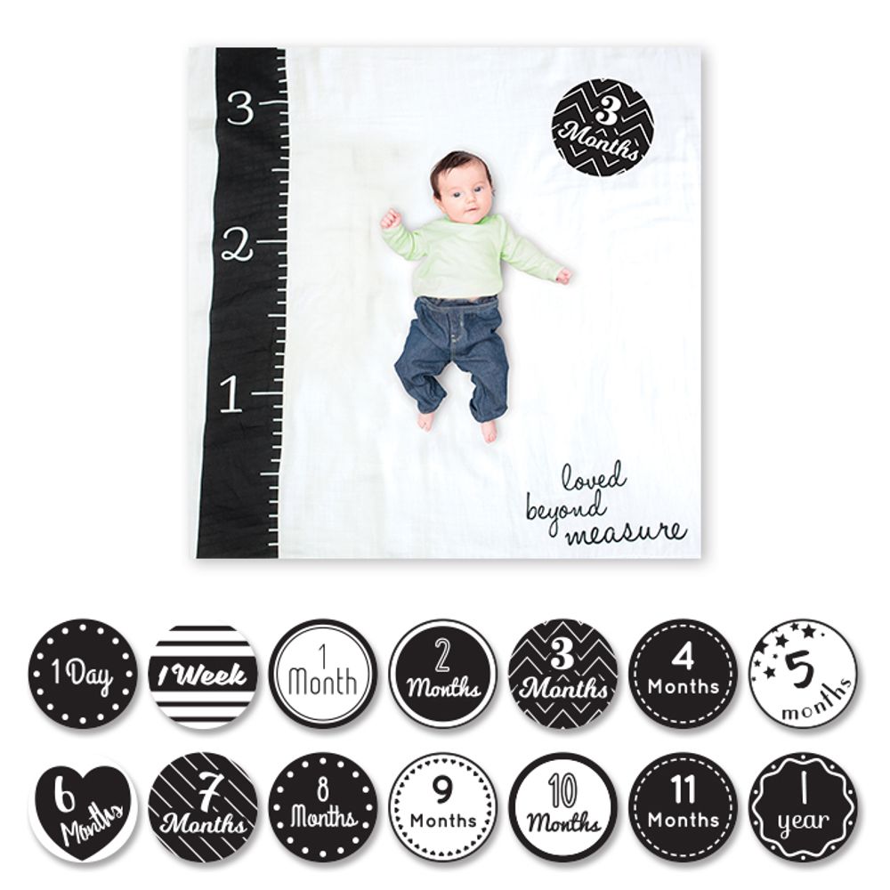 Accessoires enfants - Coffret "Ma première année" Lange & cartes photos - LULUJO