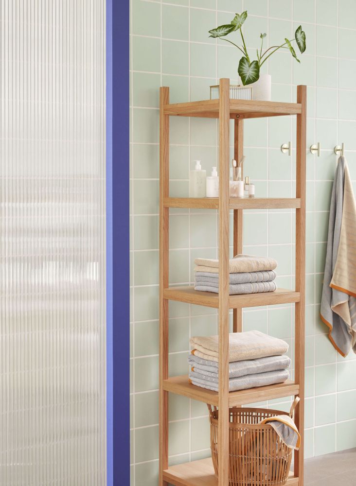 Bath towels - Towel, cotton, sand/blue/orange - HÜBSCH