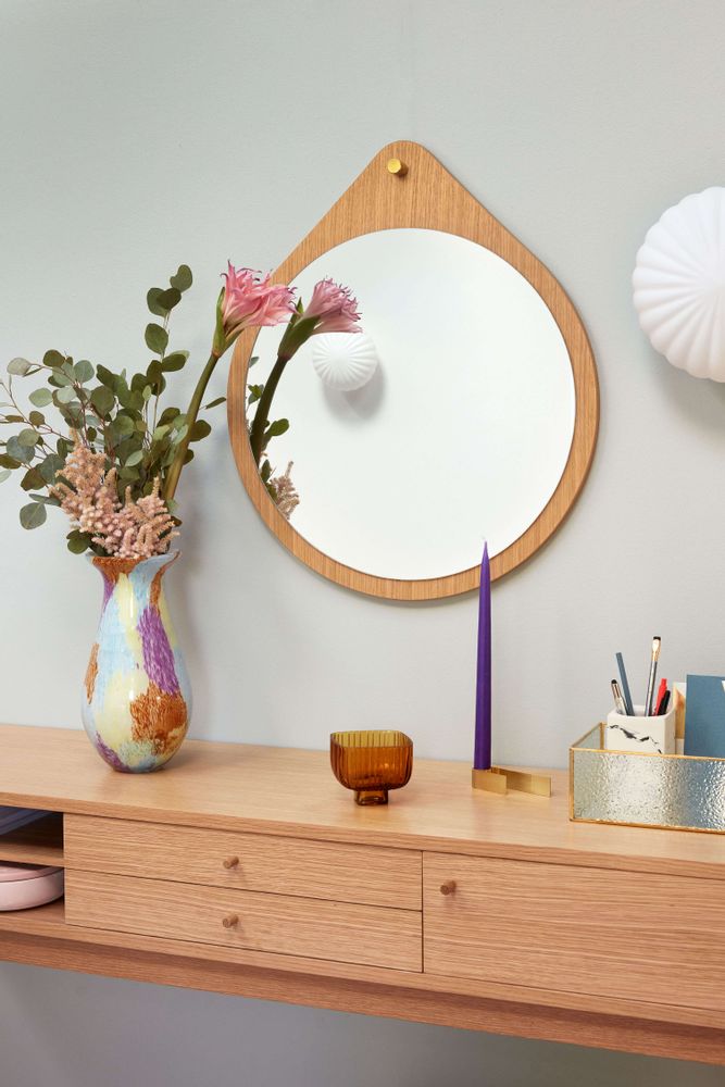 Miroirs - Miroir mural, rond, chêne, FSC - HÜBSCH