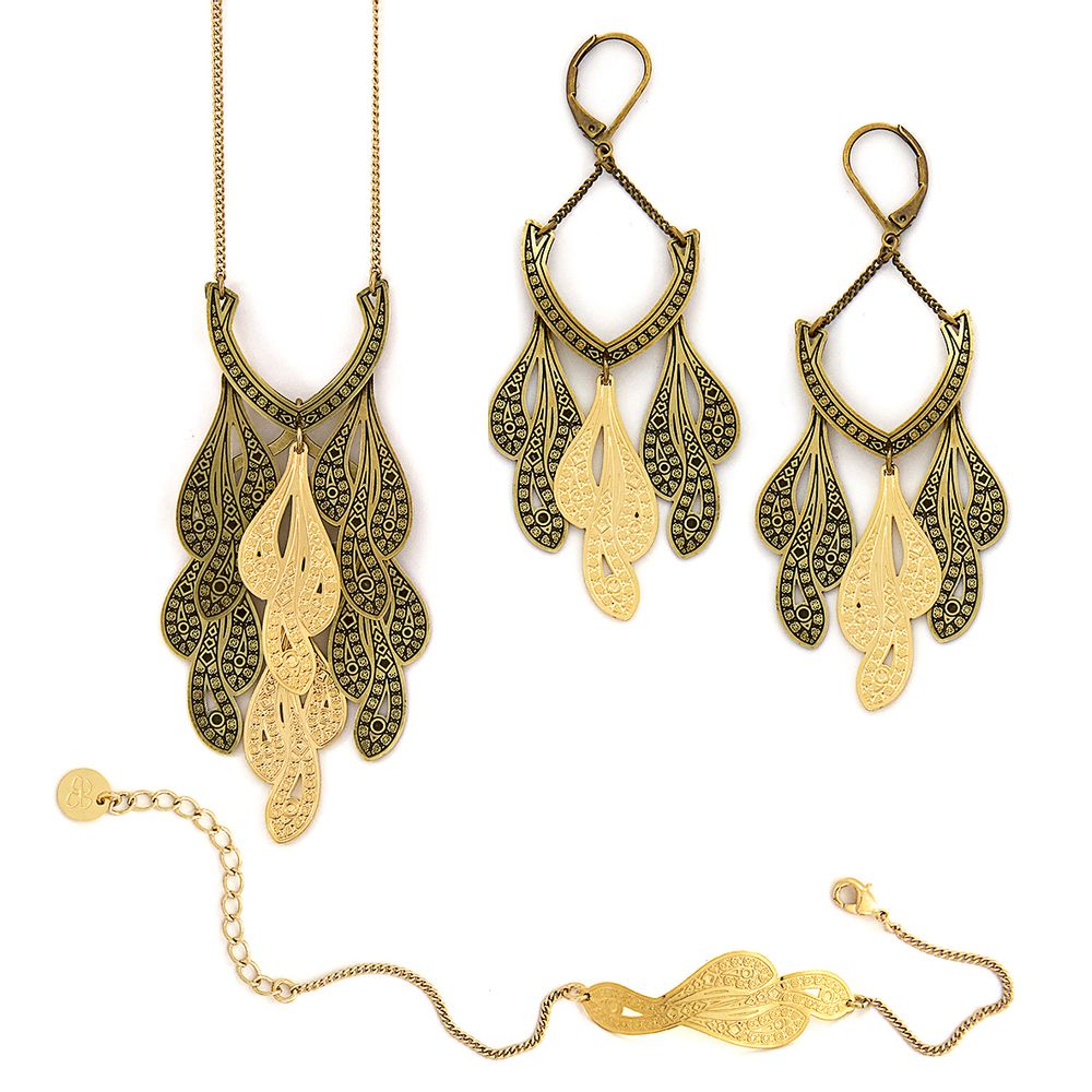 Bijoux - Oiseau de Junon : boucles, bracelets, colliers, bagues et broche. - AMELIE BLAISE