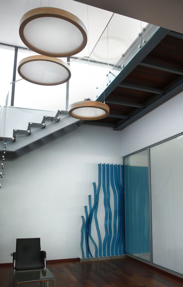 Other wall decoration - Bespoke art  glass partitions Waves - BARANSKA DESIGN