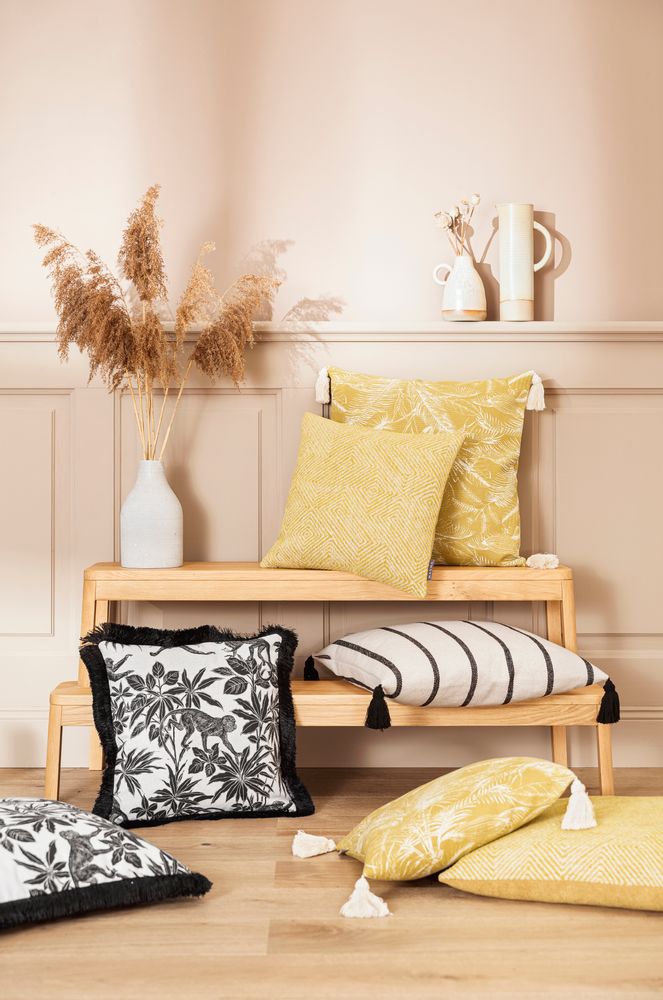 Coussins textile - Jane - Housse de coussin avec pompons - taie d'oreiller - MAGMA HEIMTEX