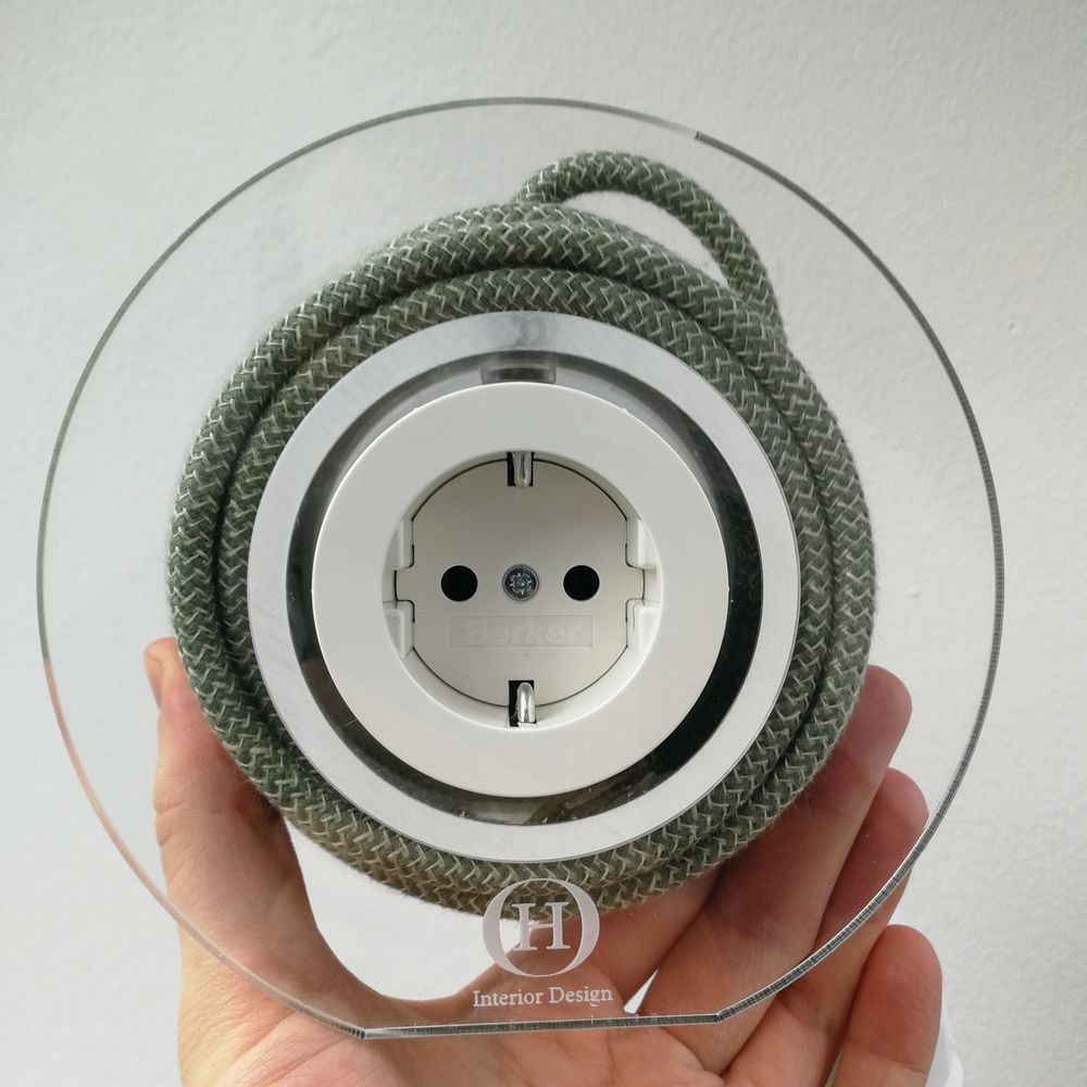 Objets design - Rallonge pour 2 bouchons - Thym vert Zig-Zag Coton et Lin Naturel - OH INTERIOR DESIGN