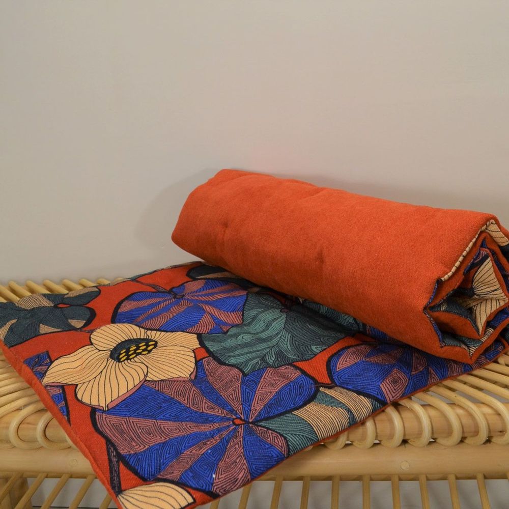 Coussins textile - Matelas nomade en lin et velours - MAISON VELVETY