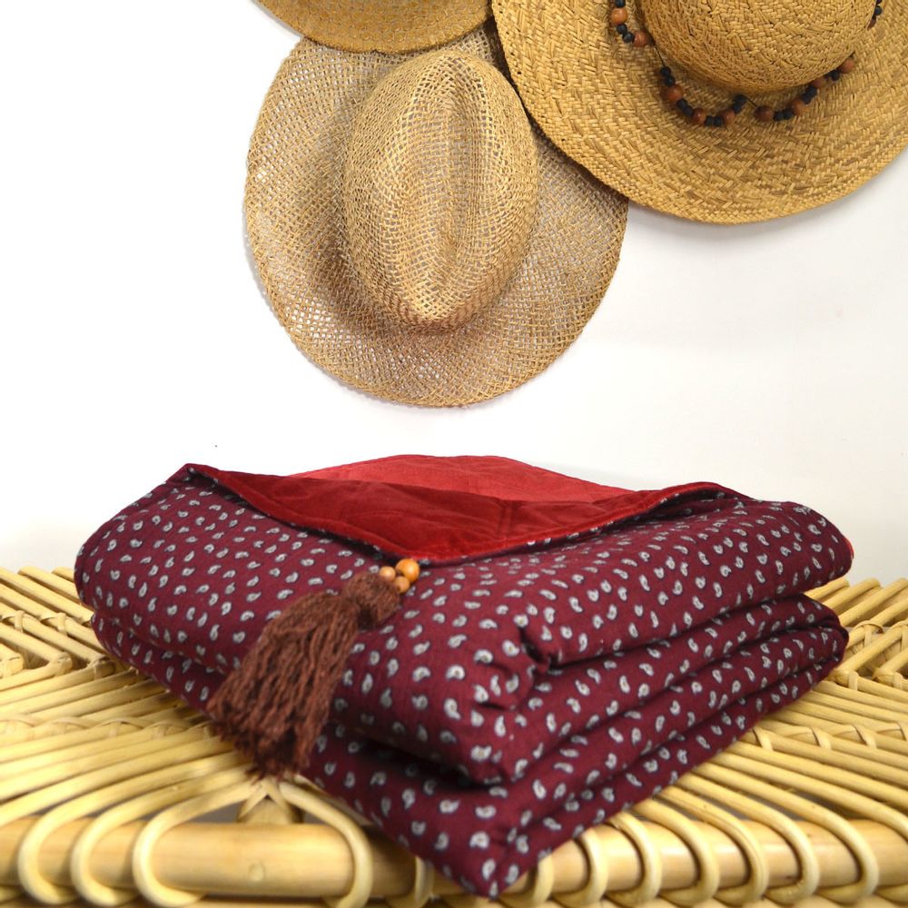 Plaids - Couverture réversible en velours et gaze de coton - MAISON VELVETY