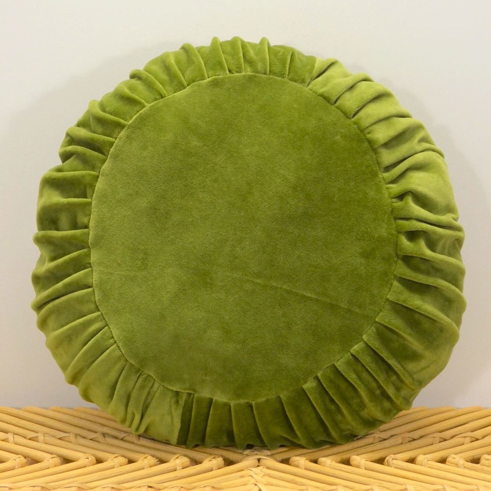 Coussins textile - Coussin rond garni en velours plissé - L'ATELIER DES CREATEURS
