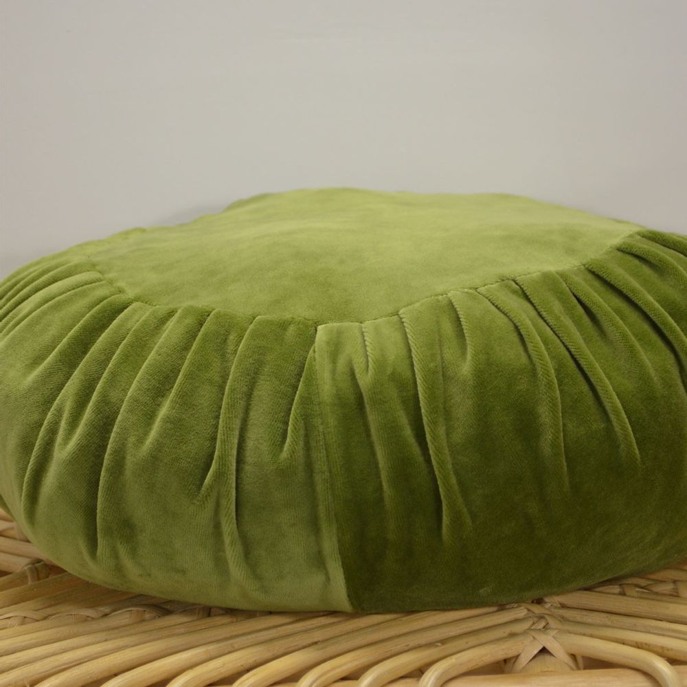 Coussins textile - Coussin rond garni en velours plissé - L'ATELIER DES CREATEURS