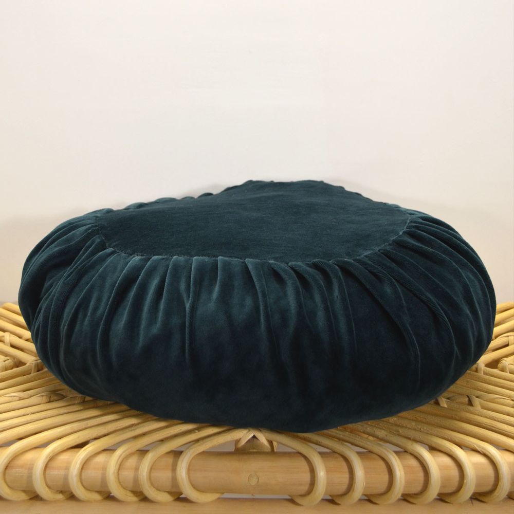 Coussins - Coussin rond garni en velours plissé - L'ATELIER DES CREATEURS