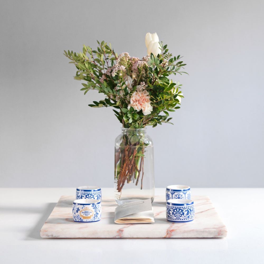 Candles - Portus Cale Gold & Blue Fragranced Candle Set - CASTELBEL