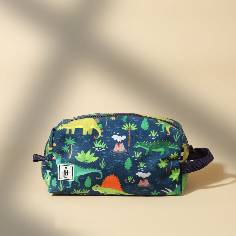 Papeterie bureau - Pochette à crayons Dinos avec sangle bleue - THE LUNCHBAGS