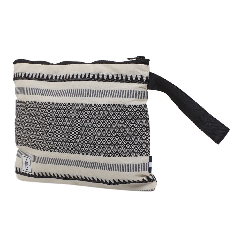 Clutches - Boho with Black Strap Pencil Case Pouch Clutch - THE LUNCHBAGS