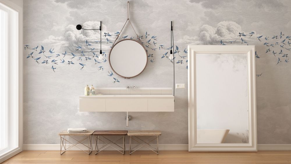 Other wall decoration - Wallpanel  Swallow Cloud Bleu - PAPERMINT