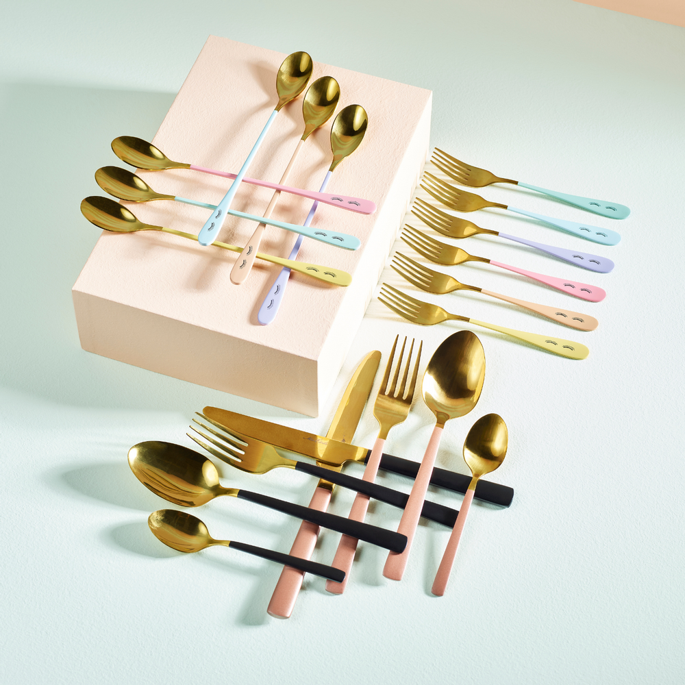 Ustensiles de cuisine - Set de couverts noir/or - COZY LIVING COPENHAGEN
