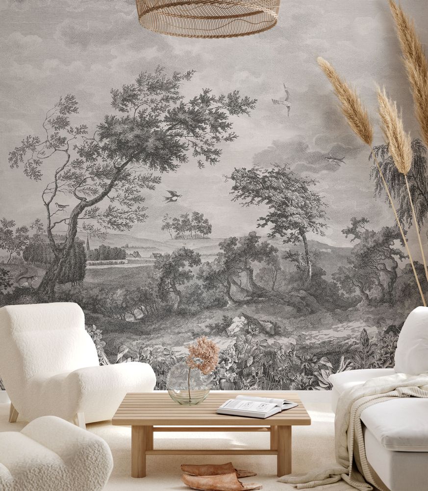 Other wall decoration - Fresque Fontainebleau Grisaille - PAPERMINT