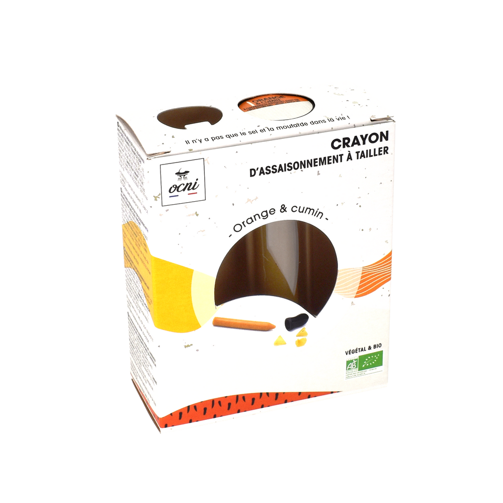 Épicerie fine - Coffret d'Assaisonnement à tailler 1 crayon - Orange & cumin - Biologique - OCNI FACTORY