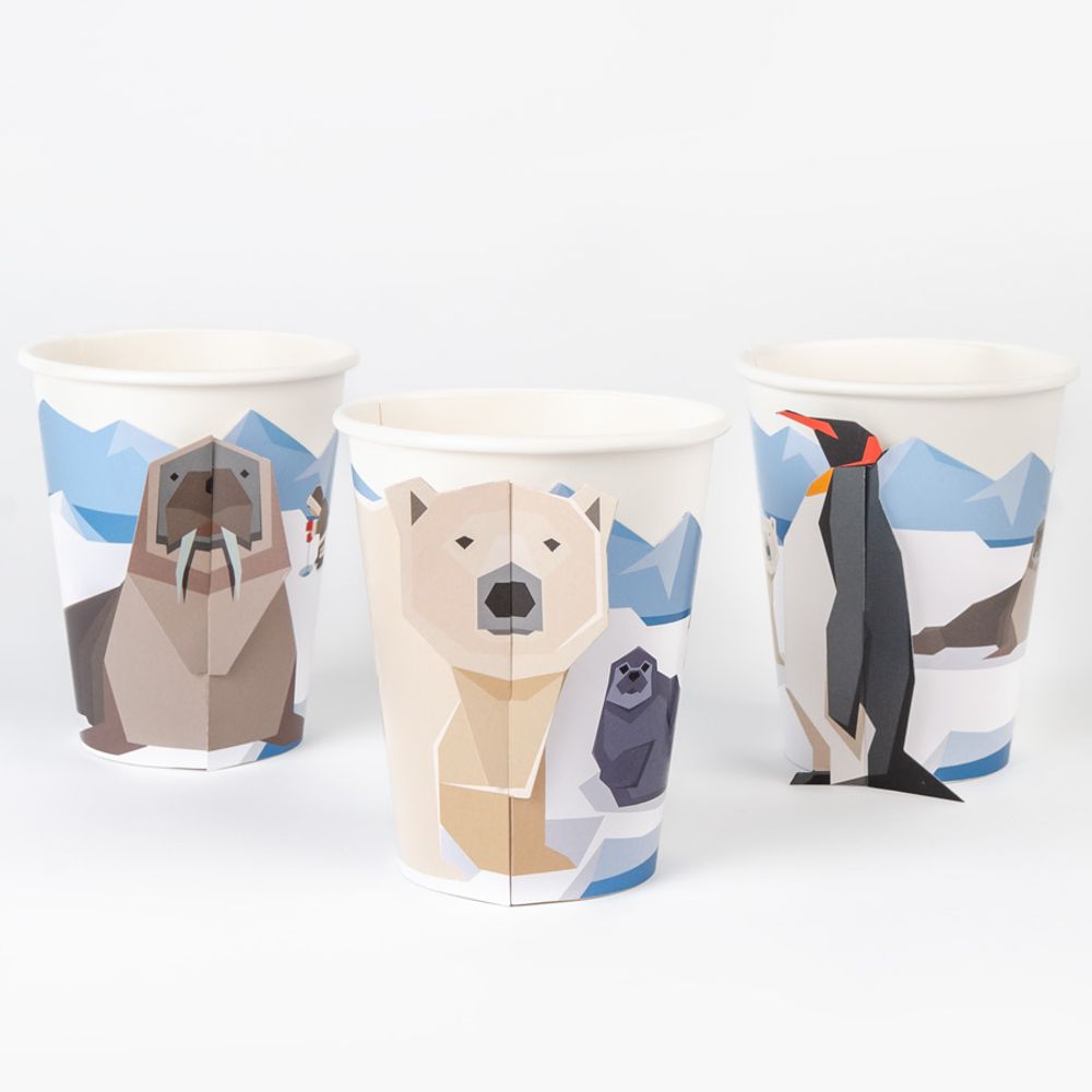 Anniversaires - 6 Gobelets Animaux Polaire - Compostable - ANNIKIDS