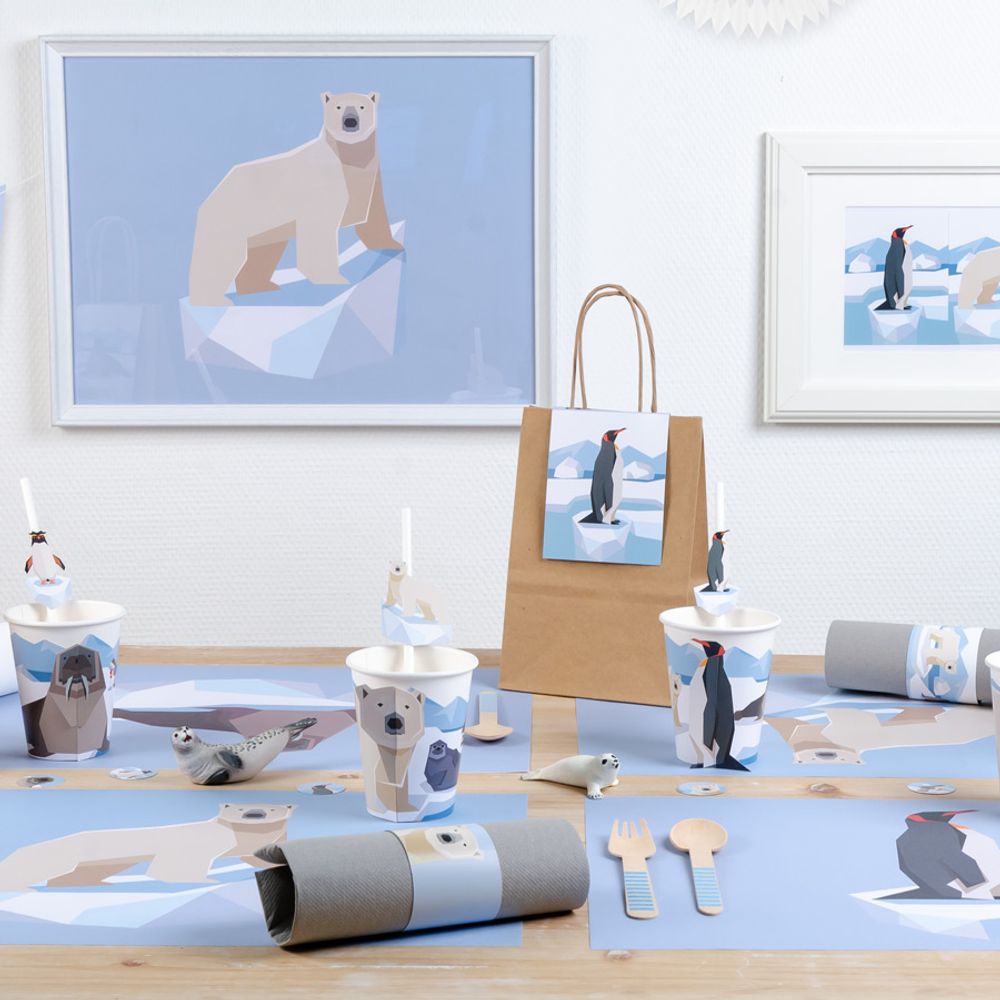 Anniversaires - 6 Gobelets Animaux Polaire - Compostable - ANNIKIDS