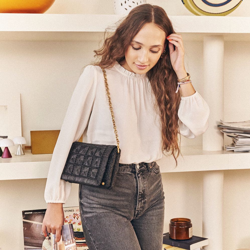 Bags and totes - JULIETTE NOIR raffia bag - SANABAY PARIS