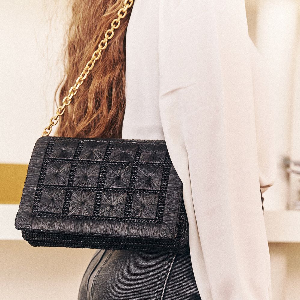 Bags and totes - JULIETTE NOIR raffia bag - SANABAY PARIS
