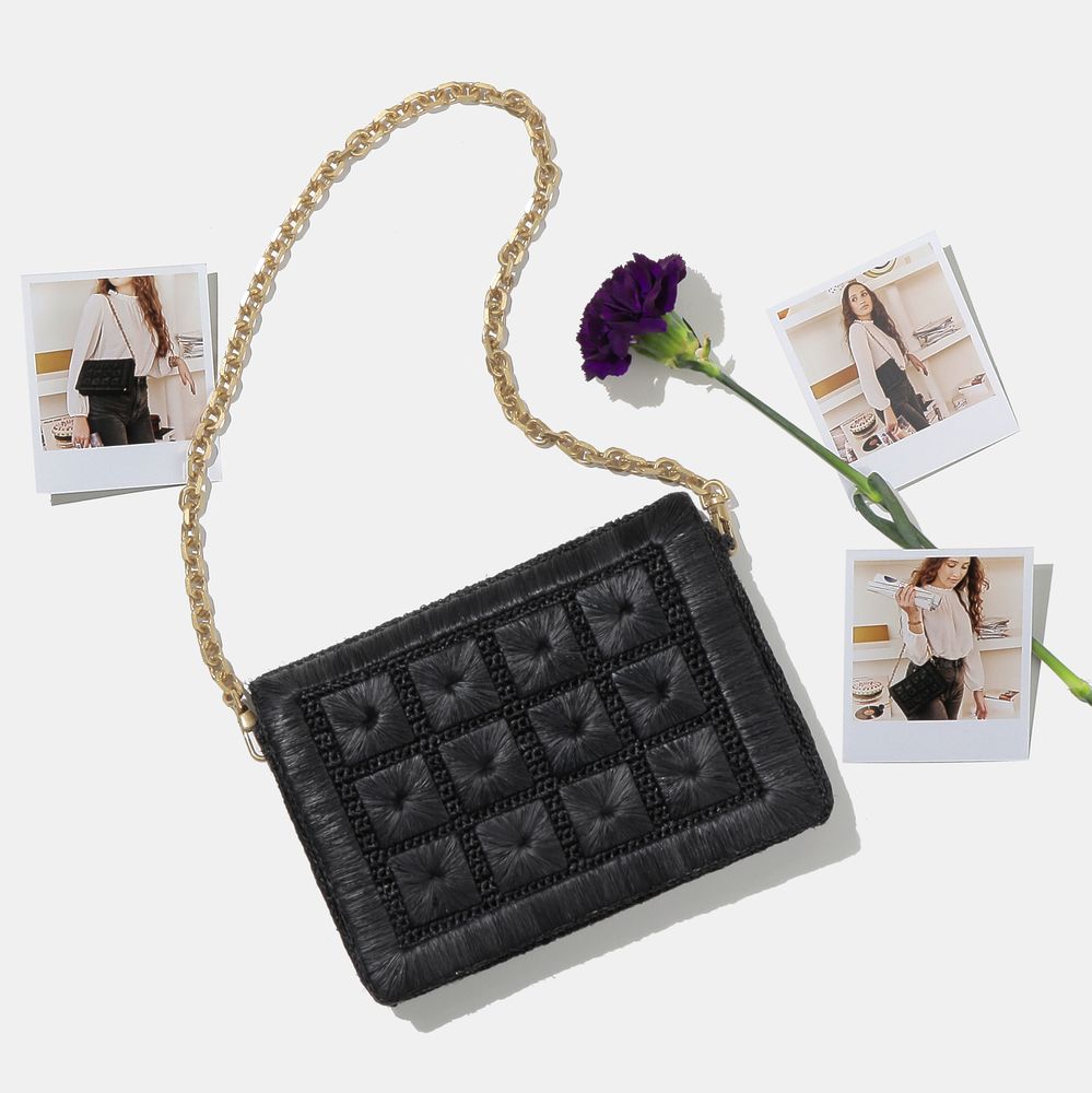 Bags and totes - JULIETTE NOIR raffia bag - SANABAY PARIS