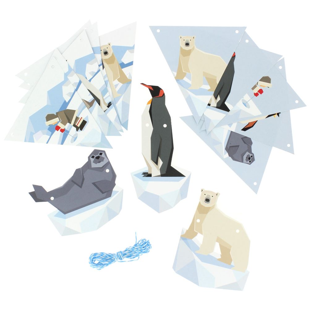 Anniversaires - Guirlande Animaux Polaires - Recyclable - ANNIKIDS