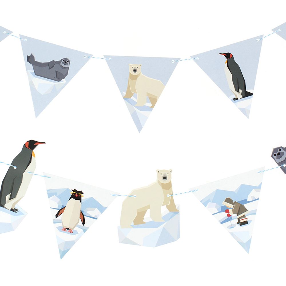 Anniversaires - Guirlande Animaux Polaires - Recyclable - ANNIKIDS