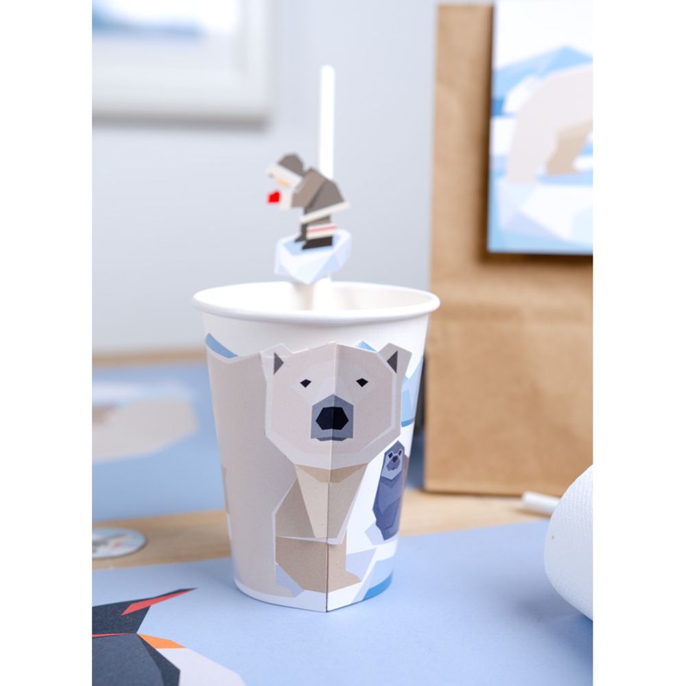 Birthdays - 6 Polar Animals Paper Straws - Recyclable - ANNIKIDS