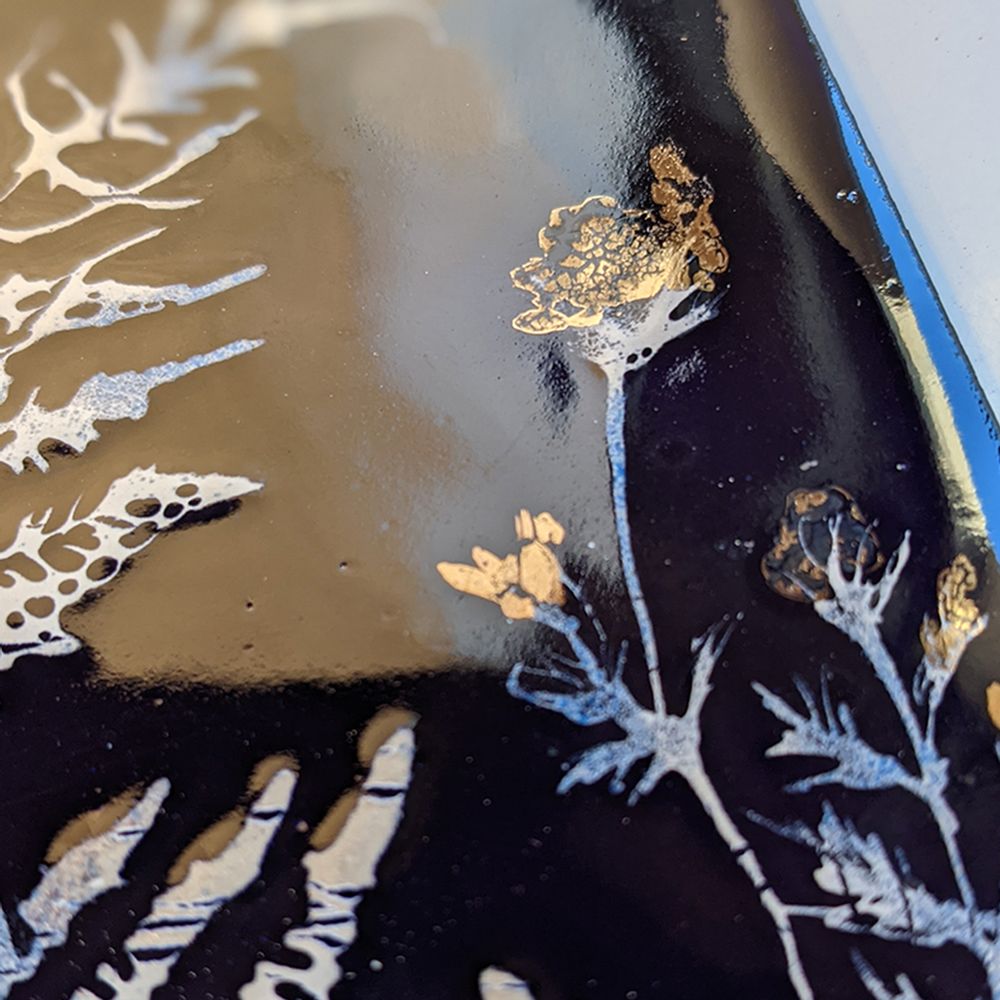 Verre d'art - Table - FOUGÈRE - ANNE DE LA FORGE - ÉMAILLEUR D'ART