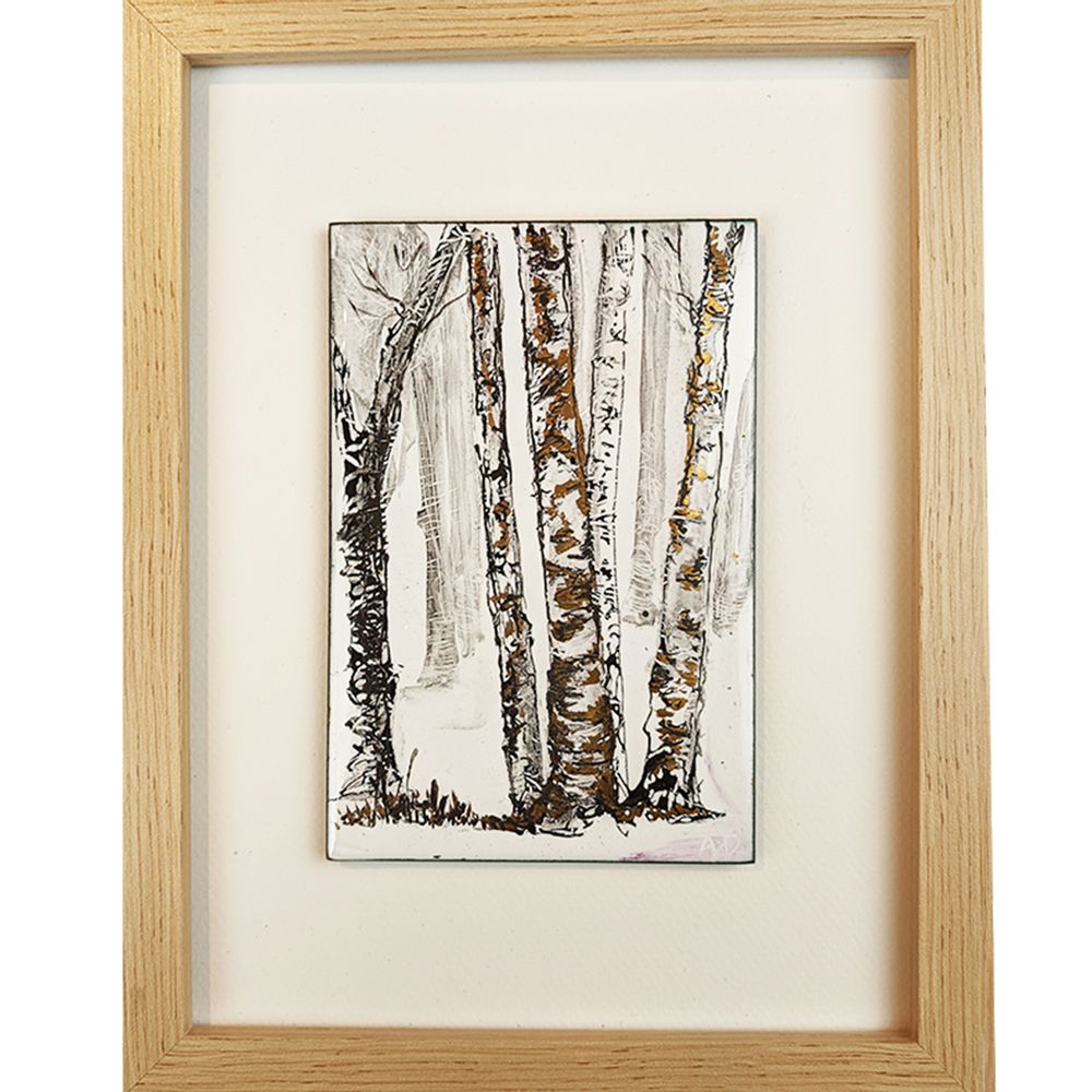 Pièces uniques - Tableau - BOULEAUX 1 - ANNE DE LA FORGE - ÉMAILLEUR D'ART