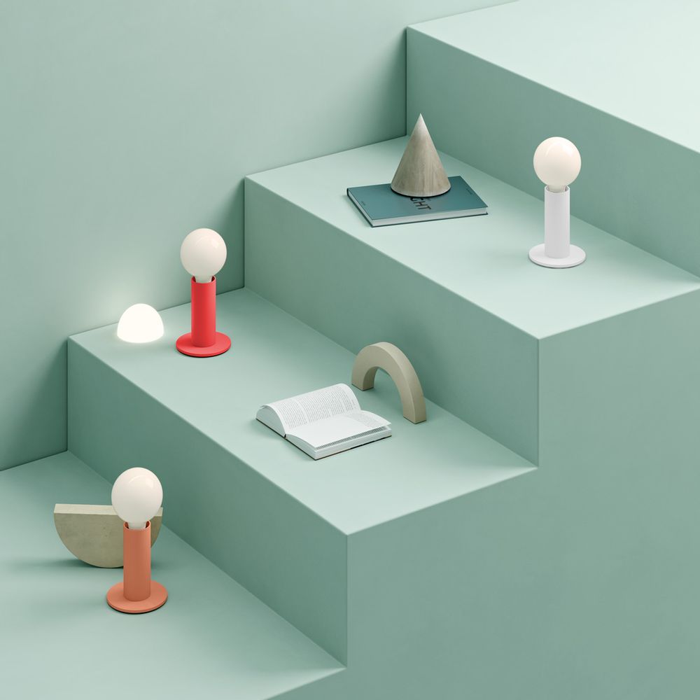 Table lamps - SOL Lamp Poppy Red Opaque - EDGAR