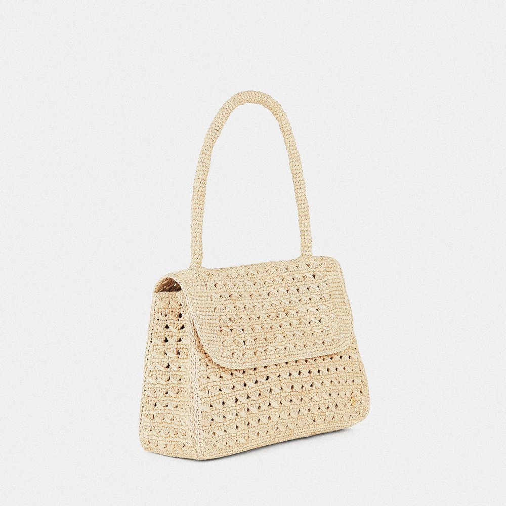 Sacs et cabas - FELICIE NATUREL sac structuré en raphia - SANABAY PARIS
