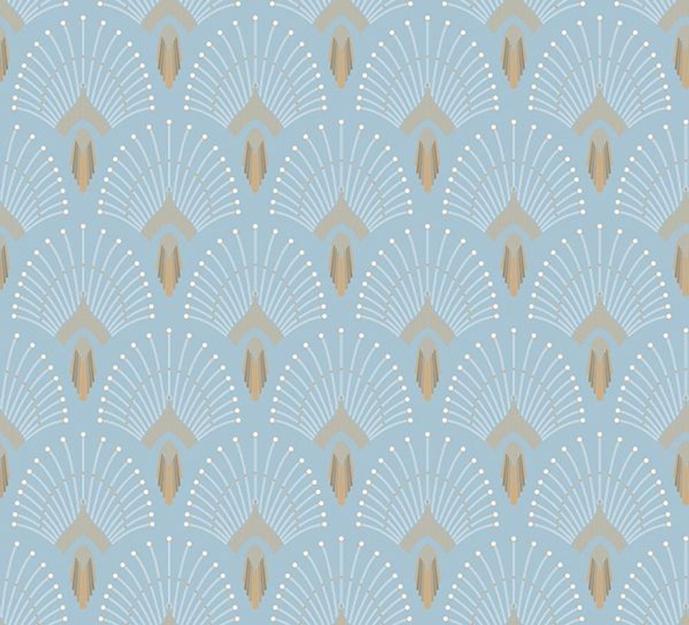 Other wall decoration - Wallpaper 1925 Bleu clair doré - PAPERMINT