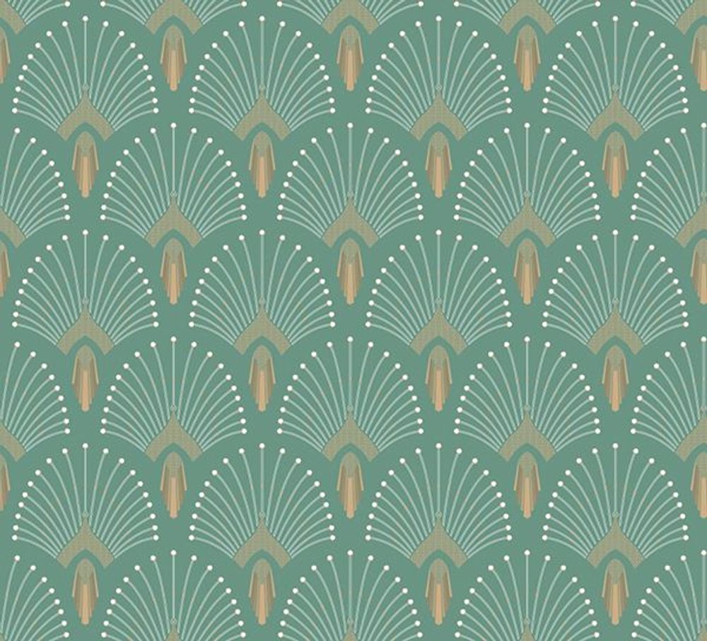 Autres décorations murales - Papier peint 1925 Vert clair doré - PAPERMINT