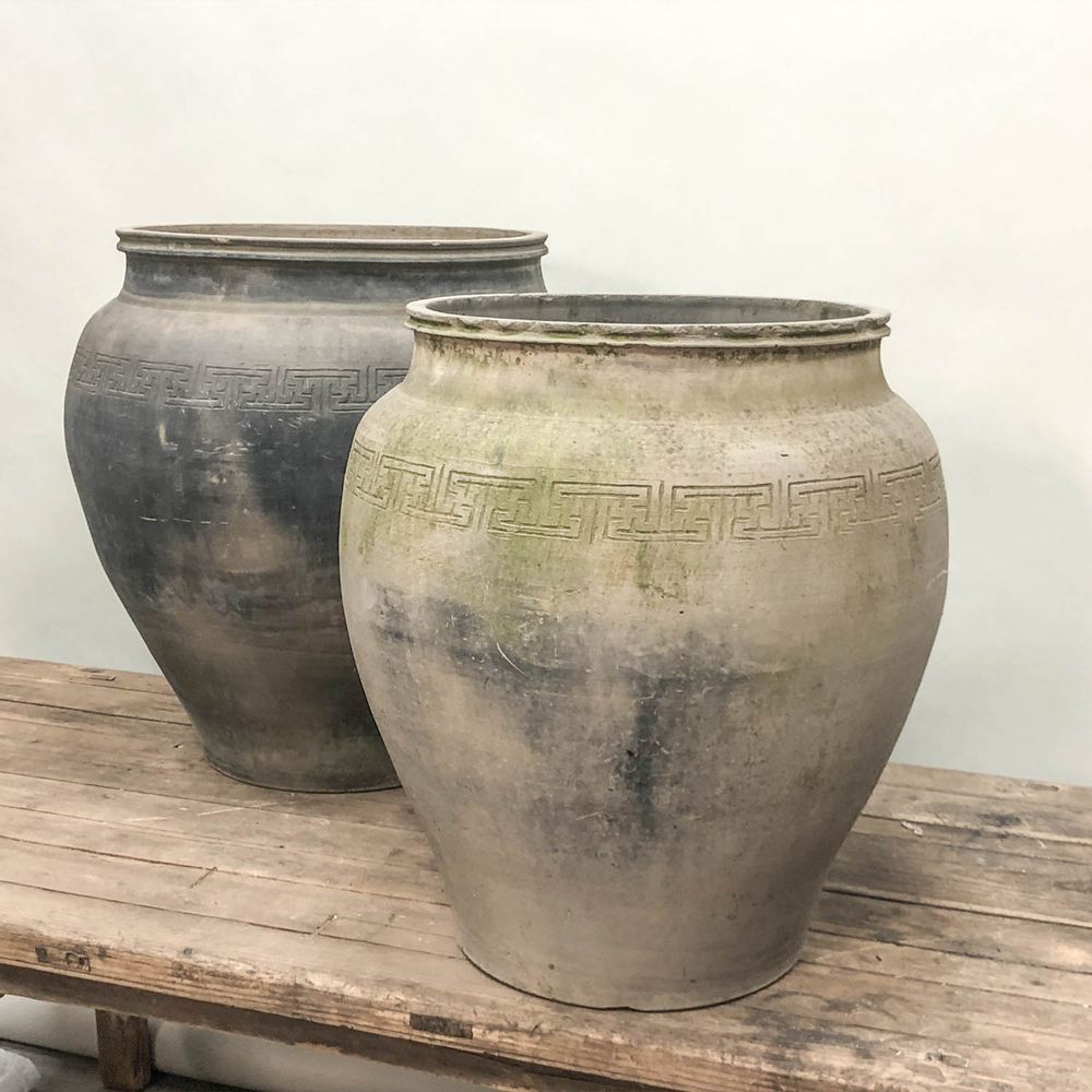 Pottery - Old rustic unglazed grey pots - THE SILK ROAD COLLECTION