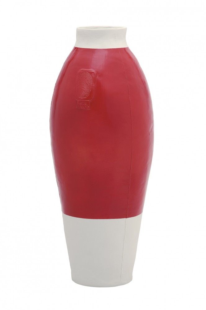 Ceramic - red white vase - THOMAS EYCK