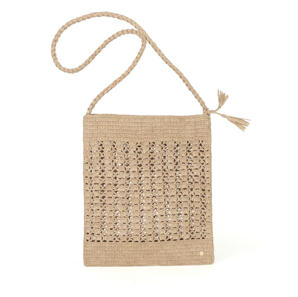 Cadeaux - FLAT BAG JANE Sac à bandoulière en raphia avec pompon - SANABAY PARIS