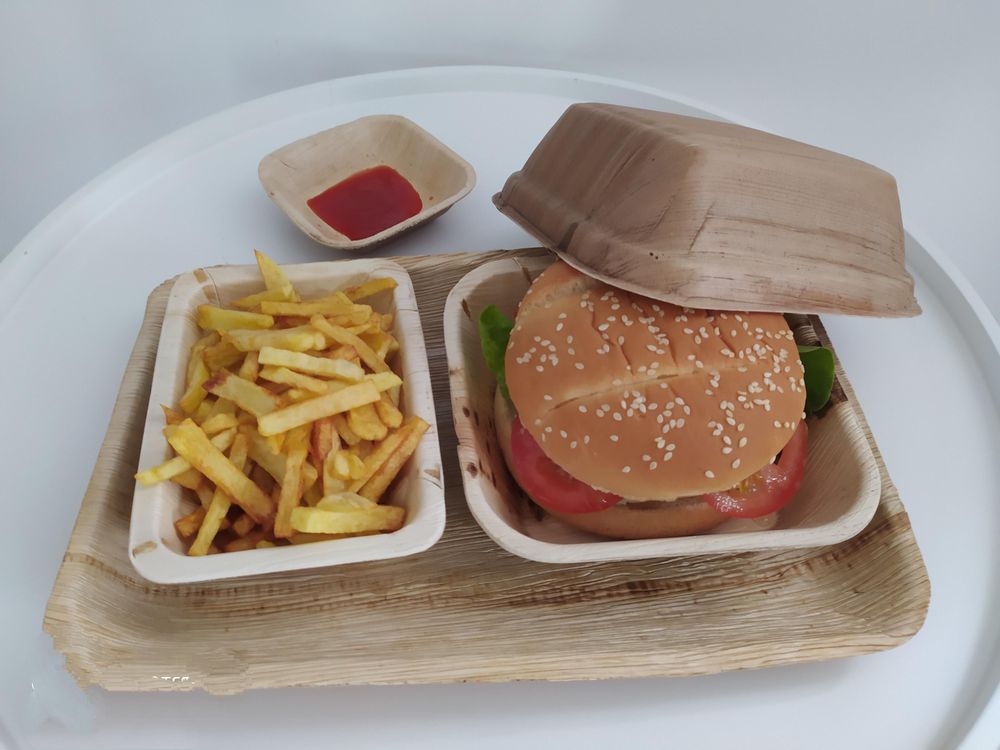 Assiettes au quotidien - Set de 4 boites à Hamburger ( 16cm x 9cm) - ARECABIO