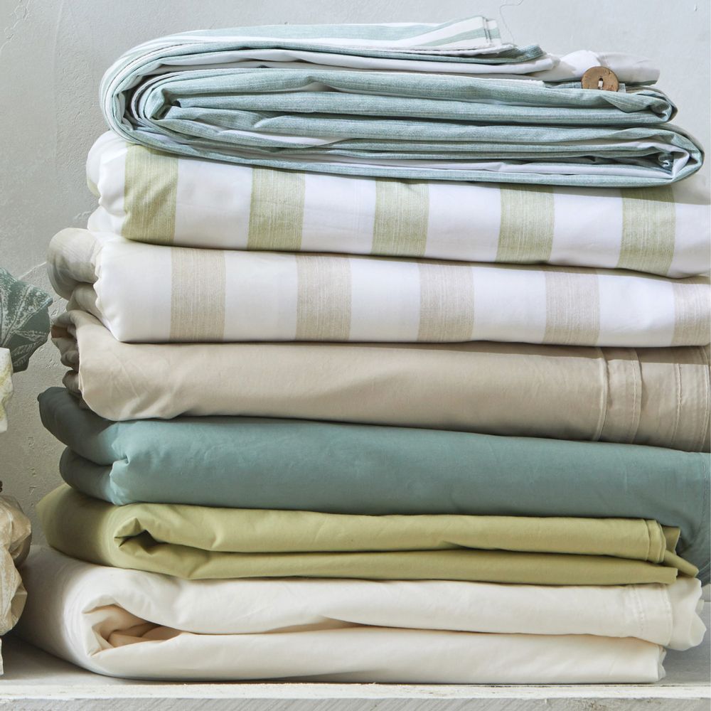 Bed linens - Percale de coton bio Bengale tilleul - DORAN SOU