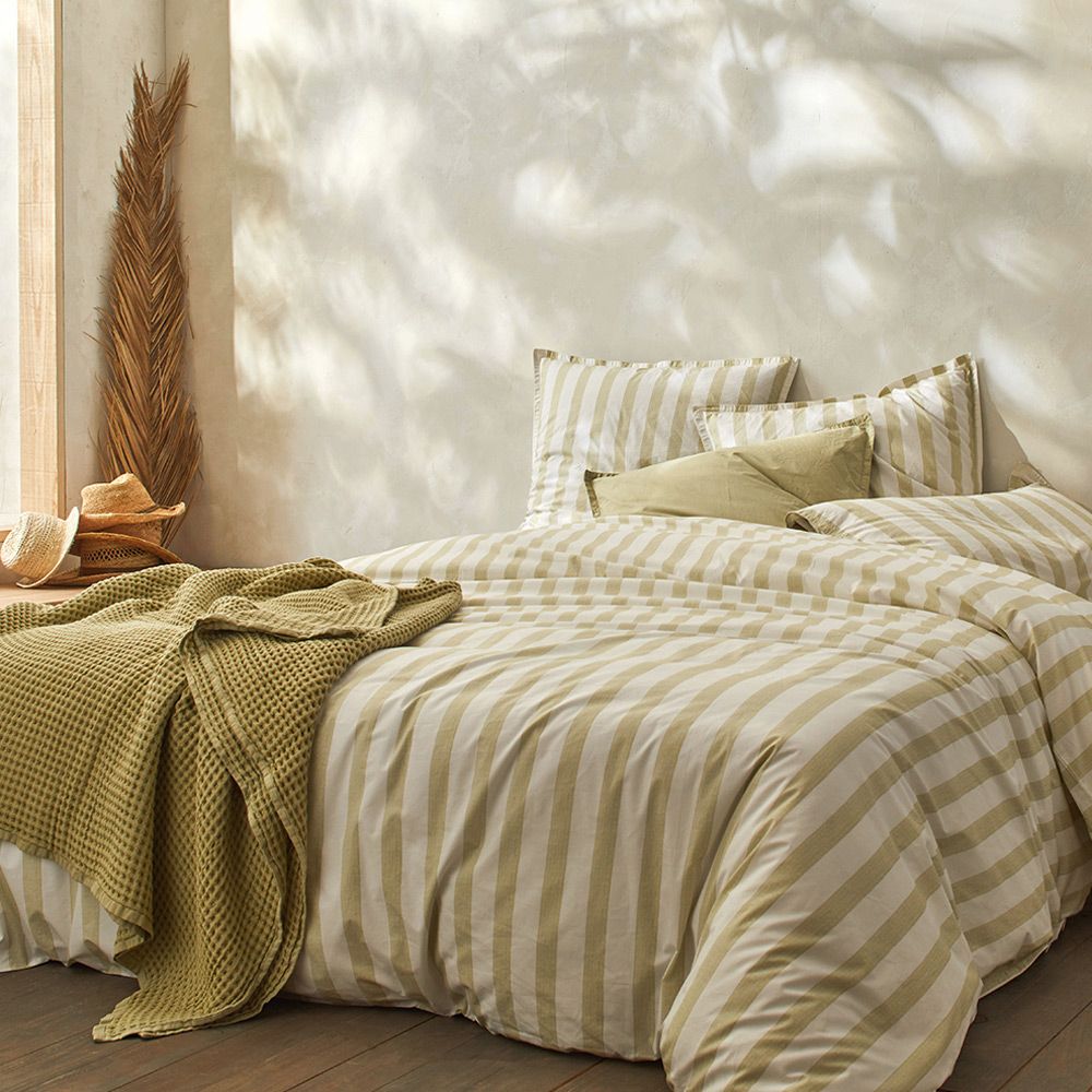 Bed linens - Percale de coton bio Bengale tilleul - DORAN SOU