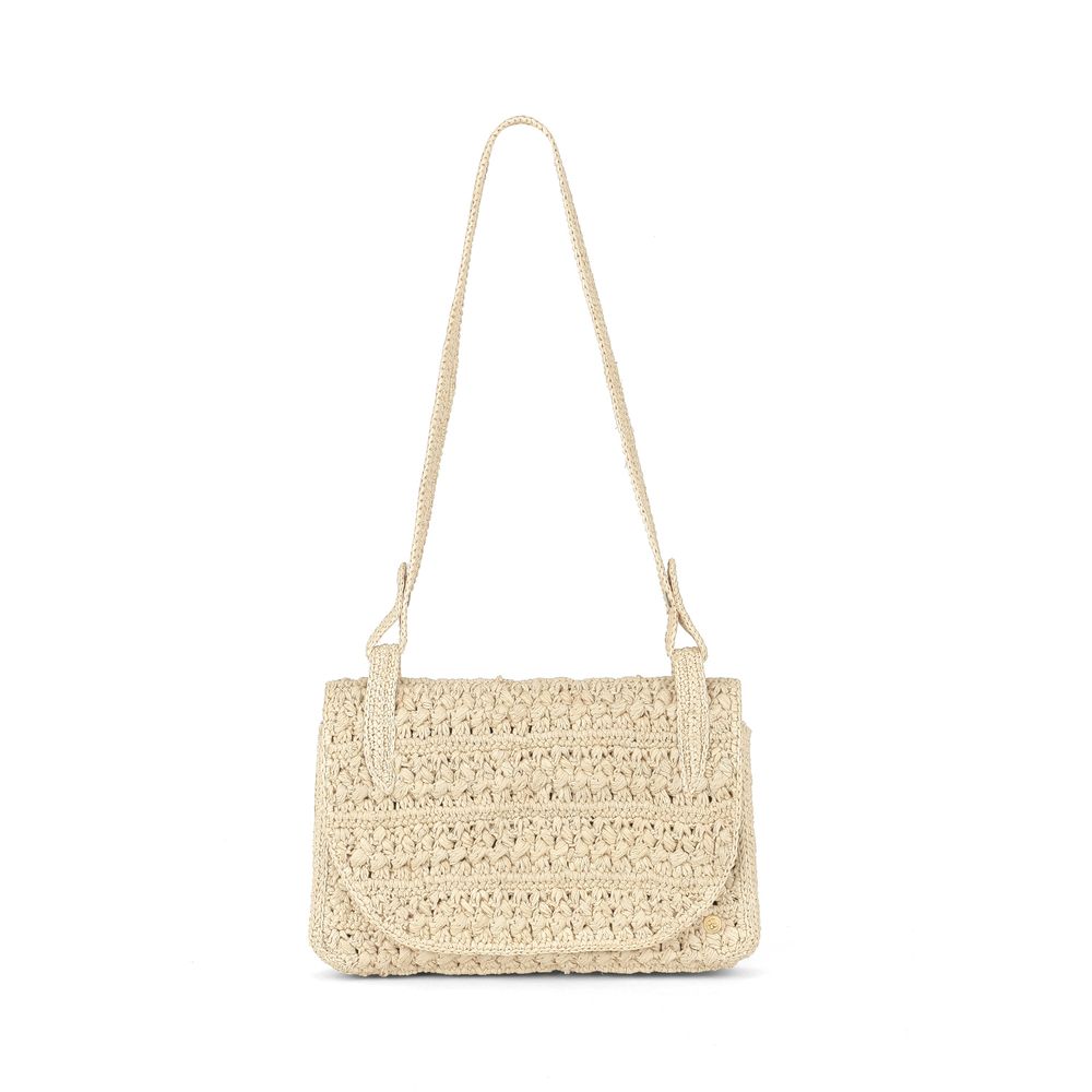 Bags and totes - AVA Raffia Crochet Shoulder Bag - SANABAY PARIS