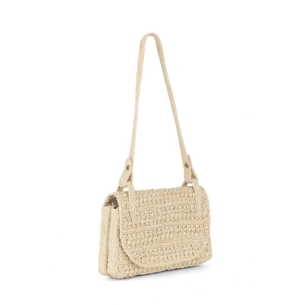 Bags and totes - AVA Raffia Crochet Shoulder Bag - SANABAY PARIS