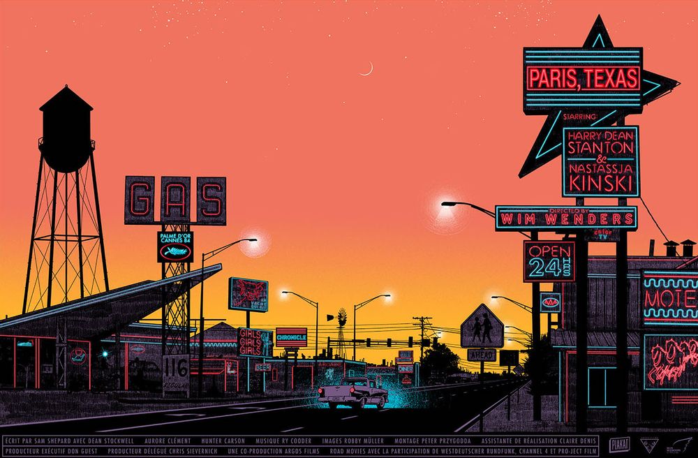 Affiches - AFFICHE PARIS, TEXAS - SUNRISE - PLAKAT - DESIGNING MOVIE POSTERS -