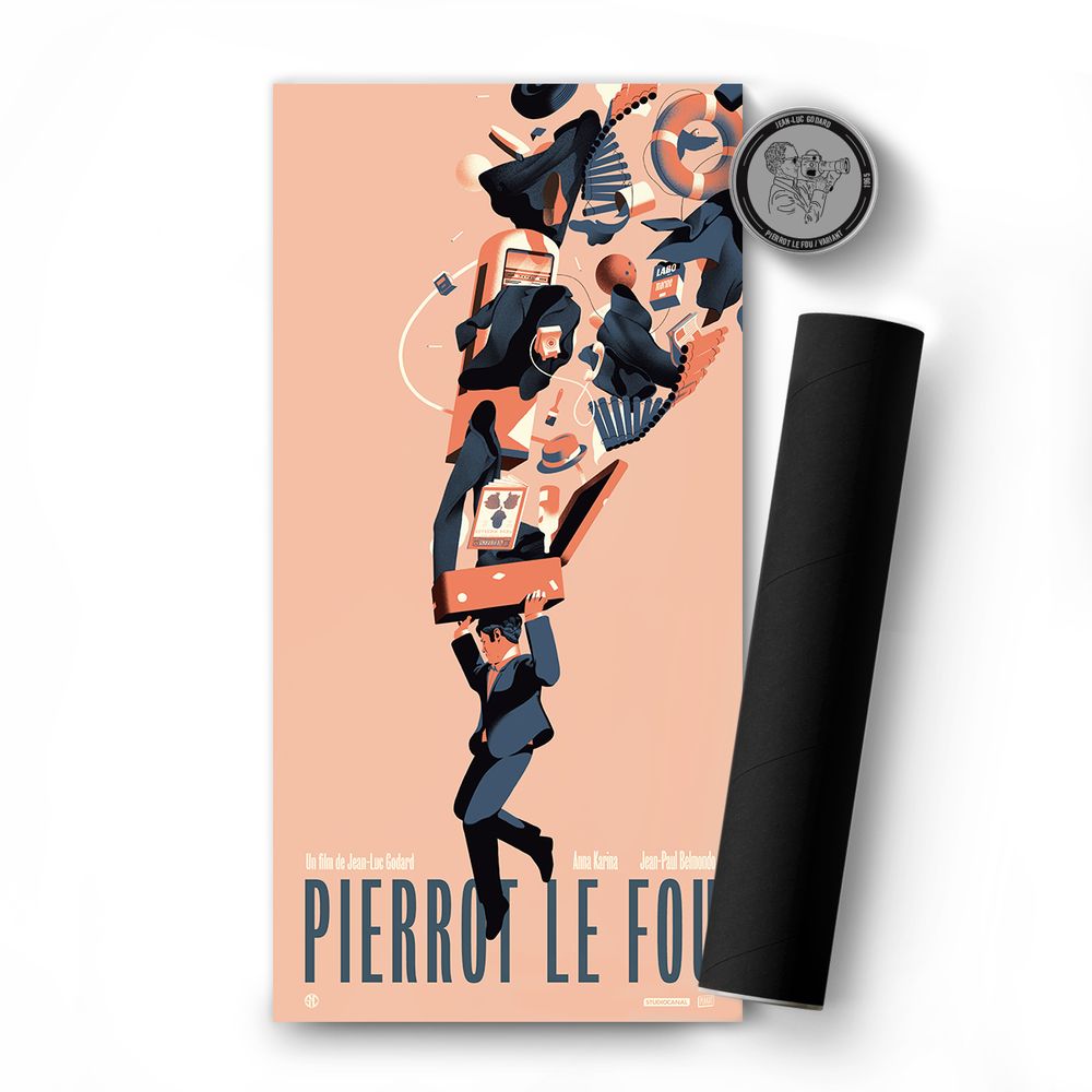 Affiches - AFFICHE PIERROT LE FOU - VARIANT - PLAKAT - DESIGNING MOVIE POSTERS -