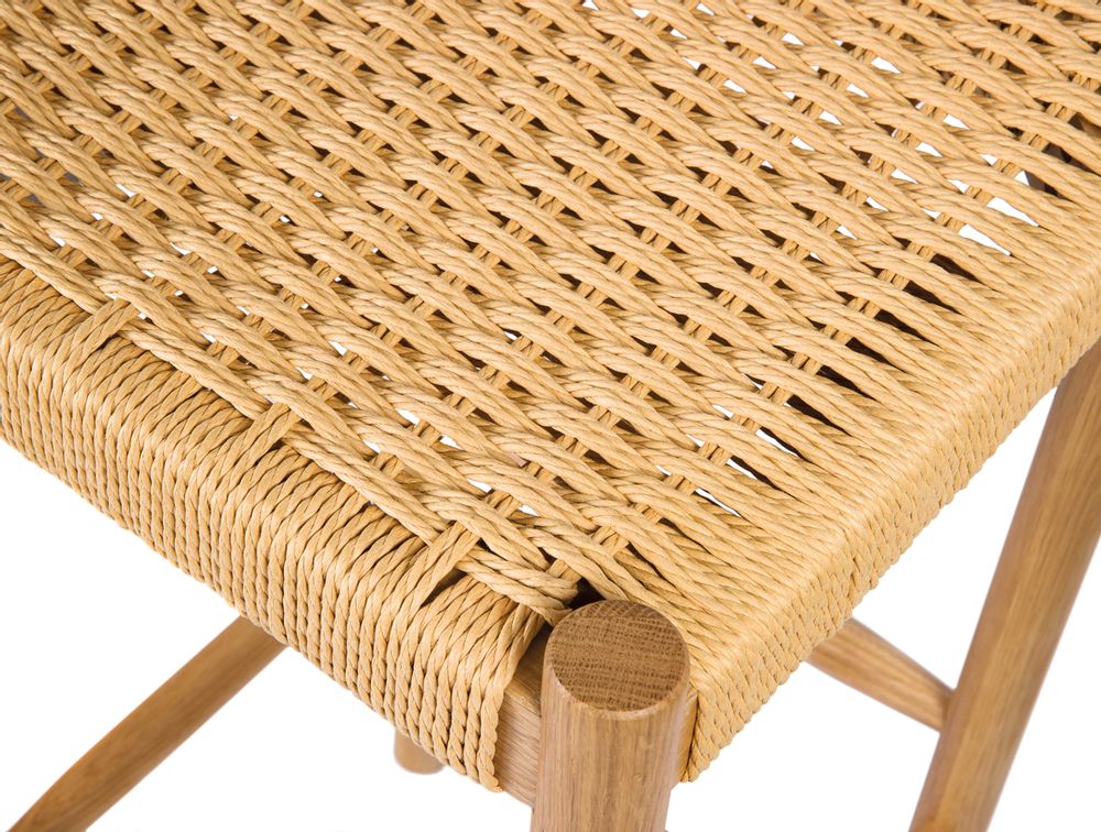 Benches - Stool in oak wood and paper rope 35x35x75 cm MU21012 - ANDREA HOUSE