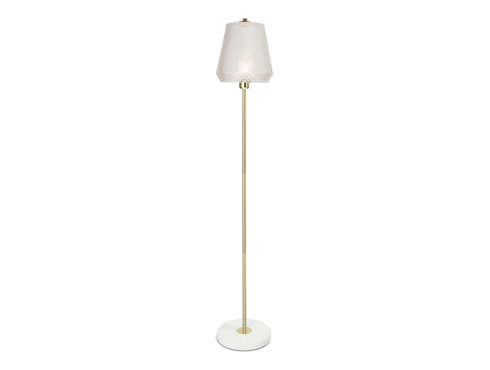 Lampadaires - Elizabeth métal doré et verre lampadaire Ø25x144 cm/E27/40W IL21136 - ANDREA HOUSE
