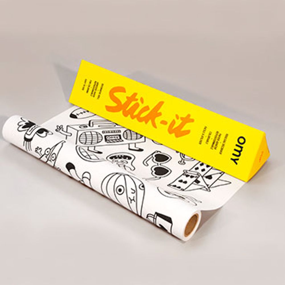 Loisirs créatifs pour enfant - STICK-IT  ROULEAU DÉCORATIF COLORIABLE   POP - OMY